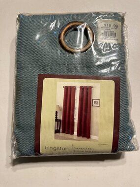 Kingston Textured Mineral Blue 48"x84" Grommet Curtain Panel For Modern Homes